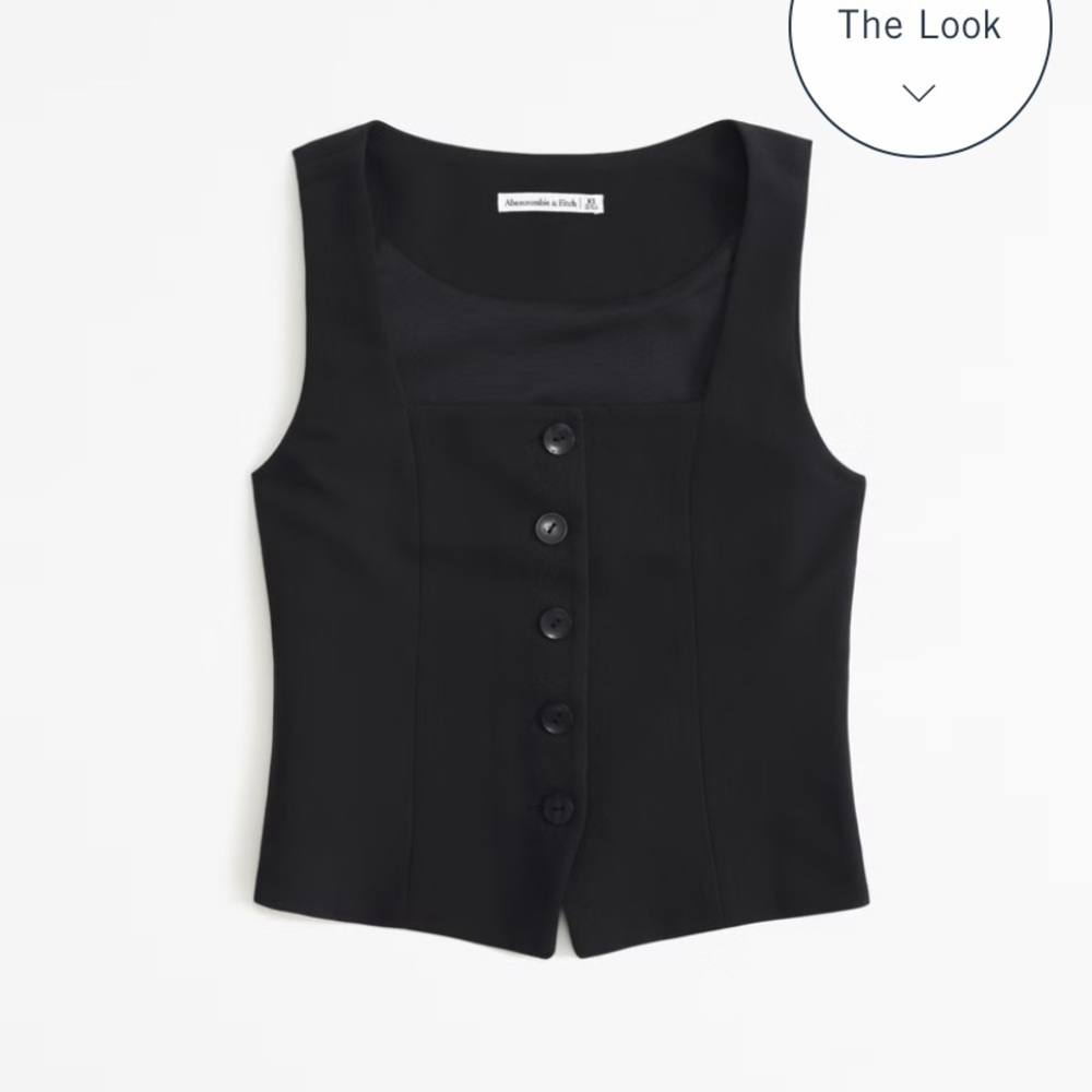 Abercrombie the A&F Mara Tailored Vest Squareneck Set Top